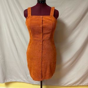 SHEIN Orange Button-Down Mini Dress